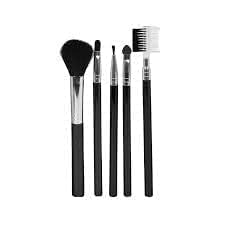 WomenS & GirlS Mini 5 Black Makeup Brushes Set For Makeup  (Pack Of 5)