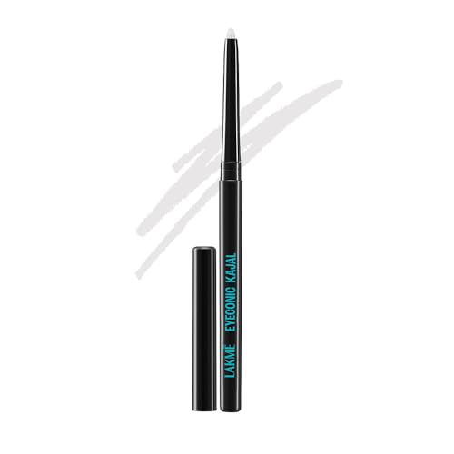 Lakme Eyeconic Kajal, Matte Waterproof Kohl, Smudgeproof Kajal Pencil That Lasts 24 Hrs, White, 0.35G