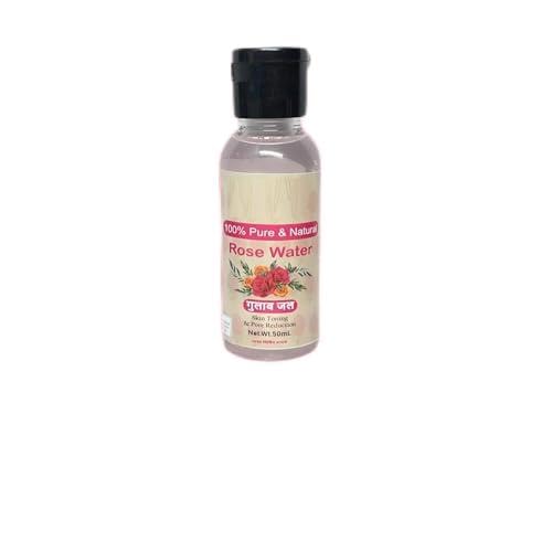 Glamezone 100% Pure Gulab Jal  Rose Water  SteamDistilled For OilControl, AcneControl, Skin Hydration (Pack Of 1, 50 Ml) Fa
