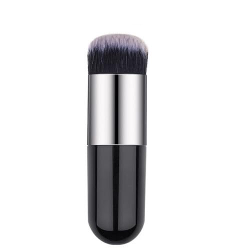 Carapace Foundation Brush | Loose Powder Brush | Ladies Makeup Tools Blush Highlighter Brush (Silver Black)