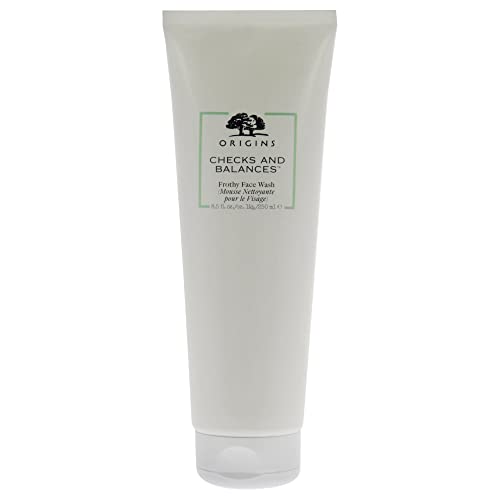 Origins Checks and Balances Frothy Face Wash Cleanser, 8.5 oz, Unisex, Gentle Foaming Cleanser