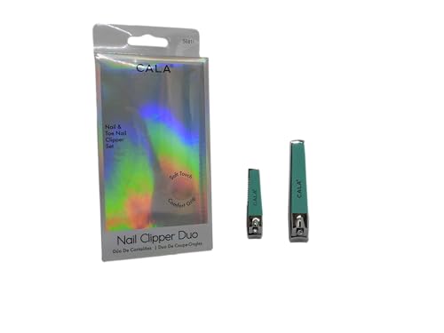 Cala Soft touch mint nail clipper duo