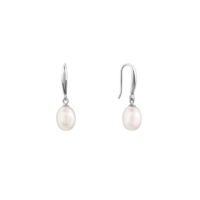 Giva 925 Silver White Pearl Drop Earrings| Drops To Gift Women & Girls | With Certificate Of Authenticity And 925 Stamp | 6 Mont