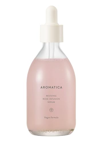 Aromatica Reviving Rose Infusion Serum 3.38Oz / 100Ml, Vegan, Anti-Aging Hydrating Serum, Glowing Serum For Dry Skin  With Damas
