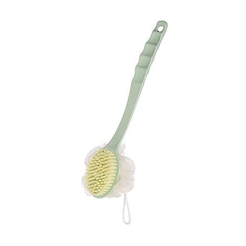 Niralasa 2 IN 1 Loofah with handle Body Brush, Bath shower Brush & Loofah Back Scrubber with Curved Long Handled for Skin Exfoli