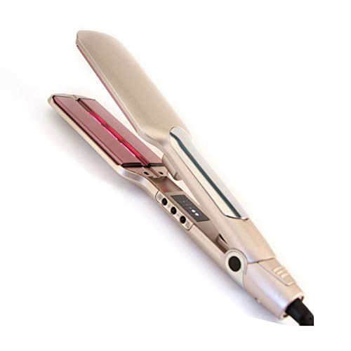TEOYETTSF 2 in 1 Infrared Hair Straightener Brushes Flat Iron Ceramic Heating Degrees Salon Professional Plated Straightening