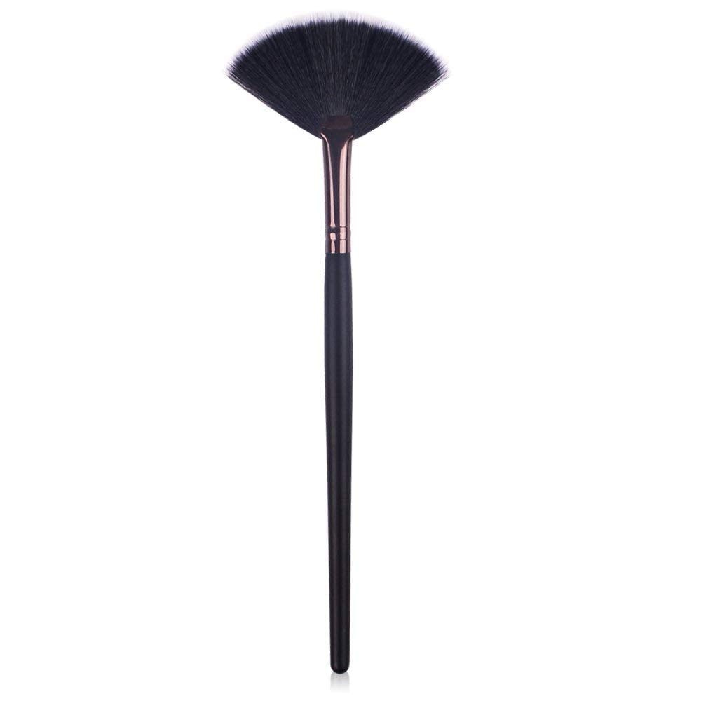 Sunisa Black Slim Fan Makeup Highlighter Cosmetic Makeup Brush For Womens And Girls  (Pack Of 1)