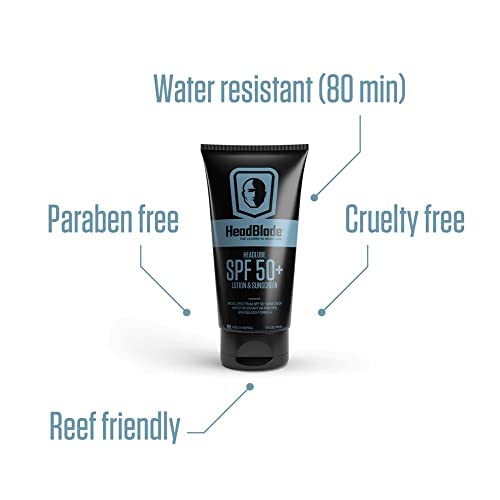 Headblade Headlube Spf 50 Men'S Lotion And Sunscreen - No Greasiness, Sweat Resistant, Formulated For Face, Body & Scalps - Wate