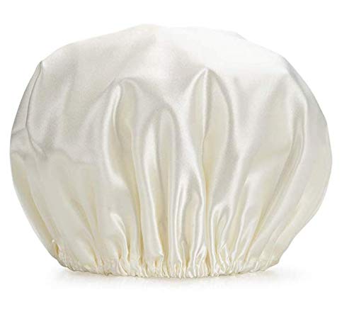 Huachnet Large -Size Waterproof Double Layers Women'S Shower Caps (Beige)