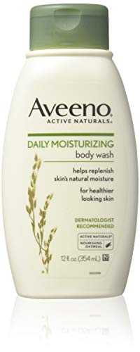 Aveeno Daily Moisturizing Body Wash with Soothing Oat, Creamy Shower Gel, Soap-Free and Dye-Free, Light Fragrance, 12 fl. oz (Pa