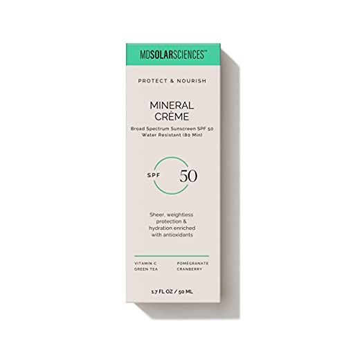 Mdsolarsciences Mineral Crame Spf 50 Sunscreen For Face - Water-Resistant, Broad Spectrum Uv Protection - Blendable Micronized Z