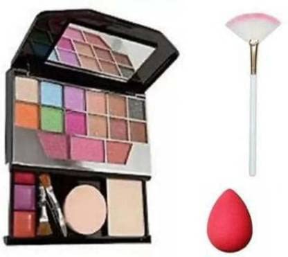 Datnasayad Ultimate Colorfully Makeup Kit 5024 Multicolor & Fan Brush For Face Makeup Highlighter & 1 Beauty Blender (3 Items In