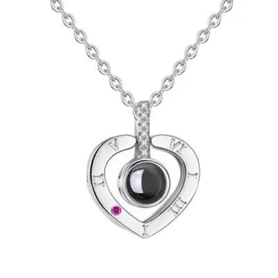 Meenaz Necklace For Women Pendant For Women I Love You In 100 Languages Necklace For Girls Heart Silver Pendant For Women Gifts 