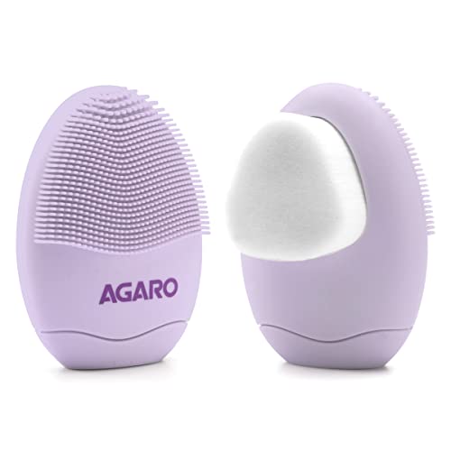Agaro Cb2105 Facial Cleansing Brush, 2In1 Soft Bristle & Silicone Facial Cleansing Brush For Exfoliation & Deep Pore Cleansing