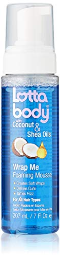 Lottabody coconut Oil and Shea Wrap Me Foaming curl Mousse , creates Soft Wraps, Hair Mousse for curly Hair, Defines curls, Anti
