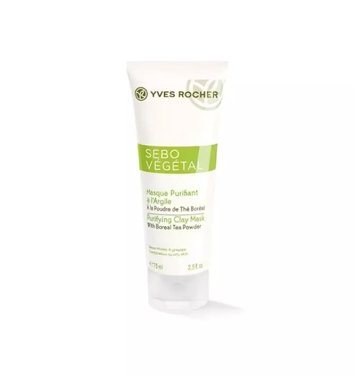 Yves Rocher Sebo Pure Vegetal Purifying Clay Mask Oil Skin Acne Women Men Day Care 75 ml./2.5 fl.oz.