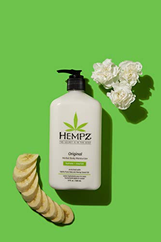 Hempz Original, Natural Hemp Seed Oil Body Moisturizer with Shea Butter and Ginseng, Original Scent, Floral Banana, 17 Fl.Oz ( P