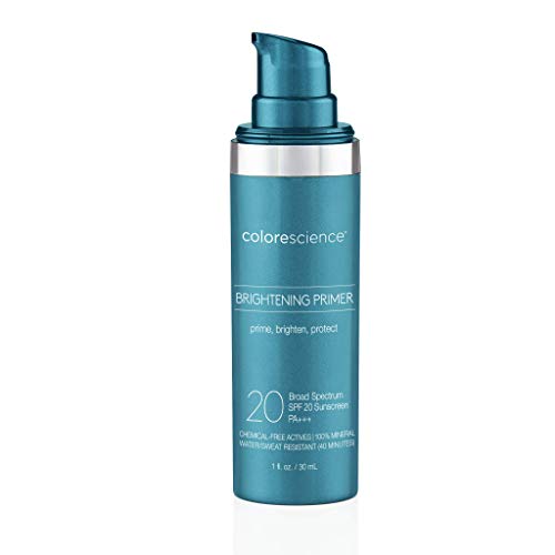 Colorescience Brightening Primer Spf 20, Water Resistant Mineral Sunscreen, Unscented, 1 Fl Oz (Pack Of 1)