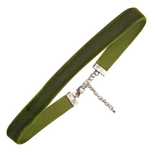 Green Classic Handmade Velvet choker, Vintage Necklace for Women with Extension, Perfect for Christmas, Halloween, Valentine's D
