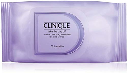 Clinique Micellar Cleansing Makeup Remover Wipes for Face & Eyes, 1 Count, Safe for Sensitive Skin
