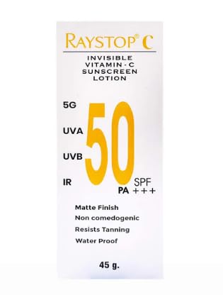 UNIGLOW All Skin Ray Stop  C Invisible Vitamin C Sunscreen Lotion, Spf 50 Pa+++ (45Gm)