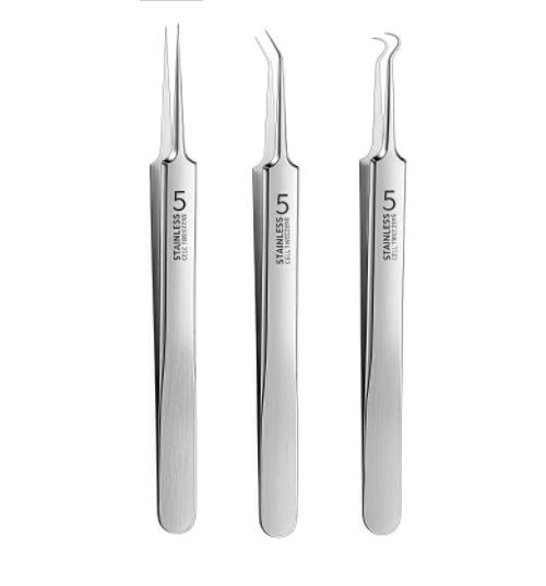 3Pcs Professional Stainless Steel Blackhead Remover Kit  Precision Pimple Extractor Tweezers with Storage Case | Acne Removal T