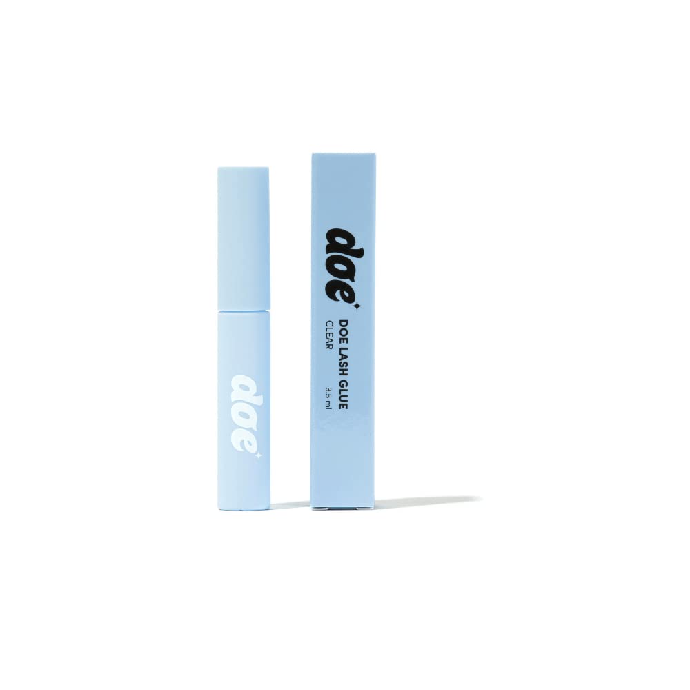 doe Lash Glue  Clear Fast Drying Lash Adhesive, Vegan and Cruelty Free, Safe for Eyes Lash Glue, Brush On, 3.5 ml / 0.12 oz fl 