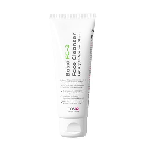 Cos-Iq Fc-2 Face Cleanser For Dry To Normal Skin Hydrating Face Wash, 100% Soap-Free Facewash | Non-Irritating Formula | For Wom