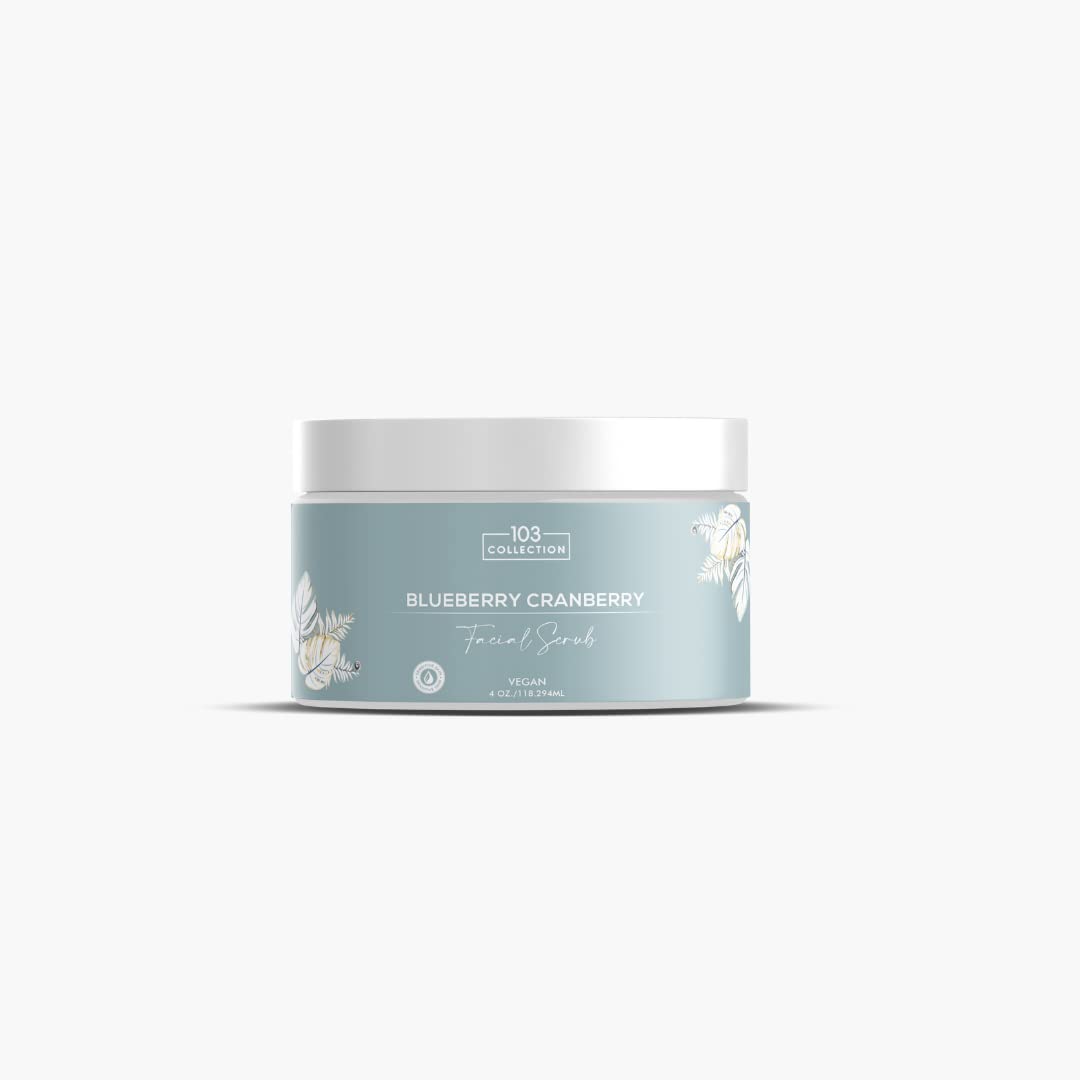103 Collection, Vegan Blueberry Cranberry Facial Scrub, Cruelty-Free, Gentle Exfoliation, Help Calm And Nourish Sensitive Skin