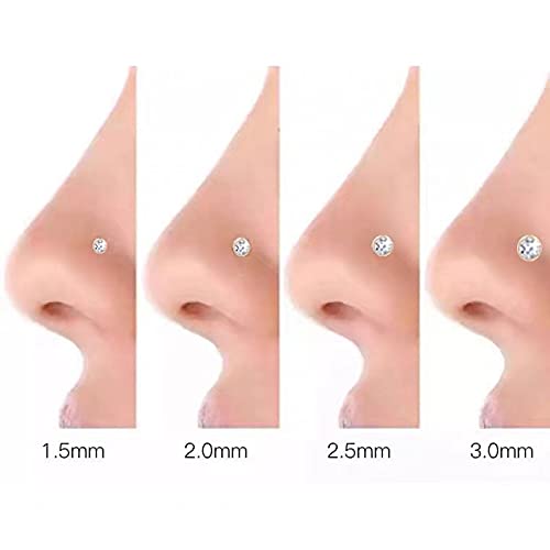 Vitaltyextracts 8pcs Nose Screw Studs Set, Round Diamond, Surgical Steel, Hypoallergenic, Model B08KRM4MNN_CA, Color A