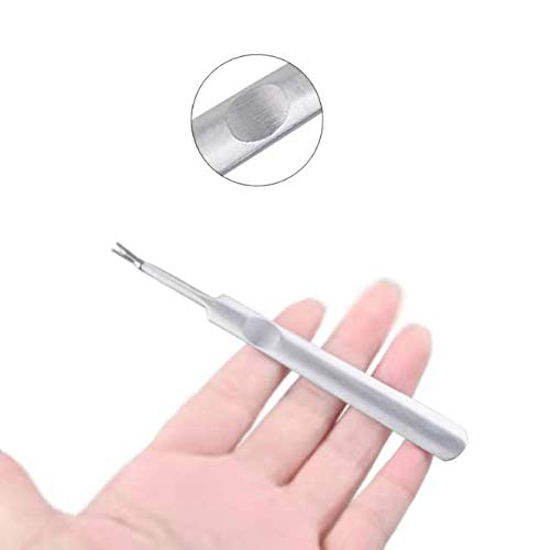 Kddom 2 Pcs Stainless Steel Cuticle Pusher Remover Dead Skin Fork Trimmer Professional Cuticle Trimmer