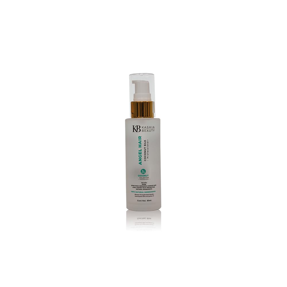 Kashia Beauty Coconut Silk Angel Hair 2 oz  LeaveIn Thermal Protector & Frizz Control  RinseFree Styling Treatment with Kera