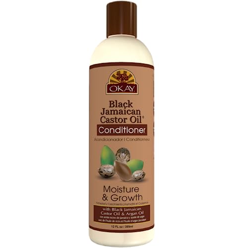 Okay | Black Jamaican Castor Oil Conditioner | For All Hair Types & Textures | Revive - Moisturize - Grow Healthy Hair | With Ar