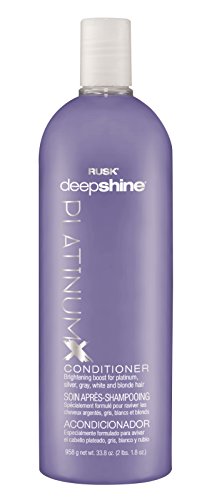 Rusk Deepshine Platinumx Conditioner, 33.8 Oz, Gentle Conditioner Eliminates Brassiness, Brightening Boost For Platinum, Silver,