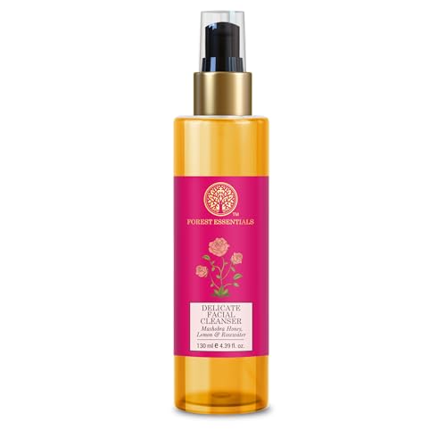 Forest Essentials Delicate Facial Cleanser Mashobra Honey, Lemon & Rose Water 130 Ml (Face Wash)