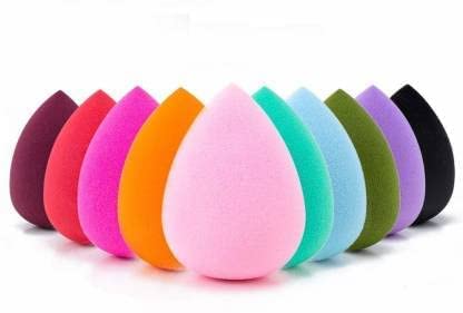 Vnz Makeup Sponge Beauty Puff Blender  Set Of 10 Foundation Blending Sponges For Liquid, Cream & Powder  Soft, Reusable Cosmet