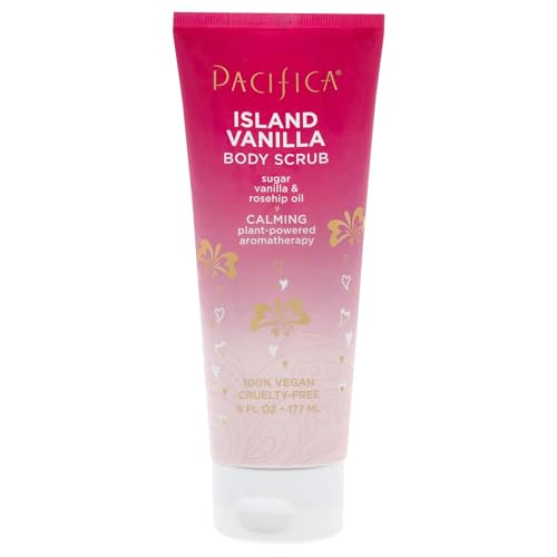 Pacifica Beauty, Island Vanilla Body Scrub, Exfoliating, Sugar, Rosehip Oil, Body Polish, Bath & Shower, Clean, Paraben, Vegan +