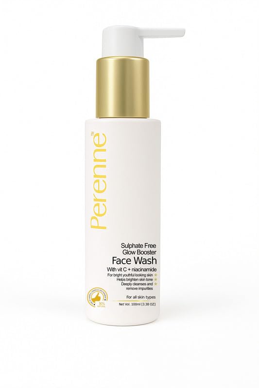 Perenne Sulphate Free Glow Booster Face Wash With Vitamin C And Niacinamide For Men And Women (100 Ml)  Face Cleanser Helps To 