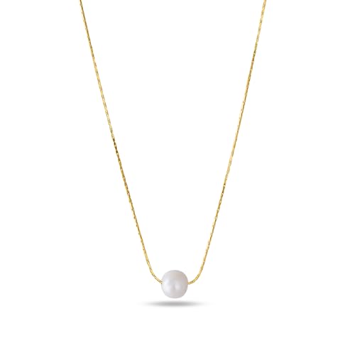 Palmonas 18K Gold Plated Delicate Pearl Necklace For Women  Gift For Girls & Women | Waterproof & AntiTarnish Necklace