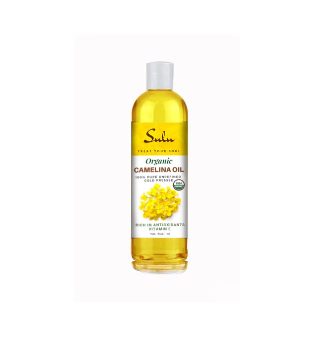 SULU ORGANICS 100% Pure Cold Pressed Extra Virgin Unrefined Camelina Seed Oil (8 oz)