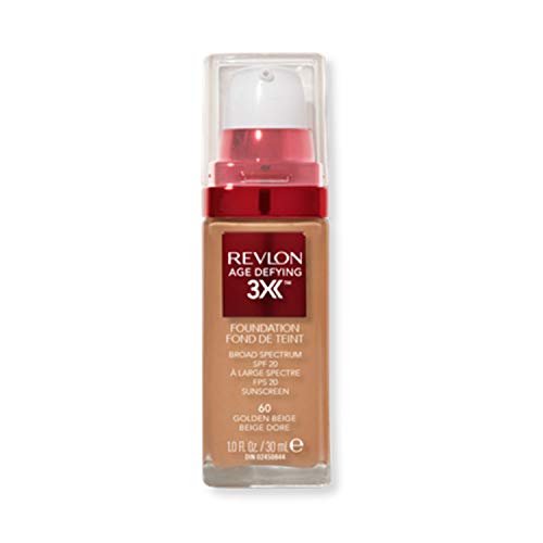 Revlon Age Defying 3X Makeup Foundation, Firming, Lifting and Anti-Aging Medium, Buildable coverage with Natural Finish SPF 20,