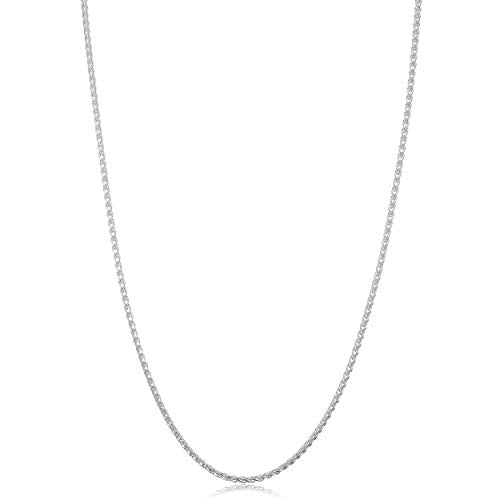 Kooljewelry Sterling Silver Round Wheat Chain Necklace (1.5 mm, 16 inch)