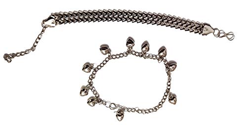 Stylish Bracelet Bracelets For Women/Girls/Couples In Silver Colour Stainless Steel (Set Of Two) By Ragini Creations
