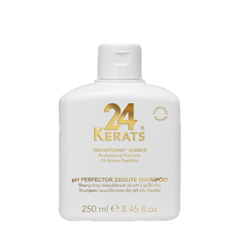 24 KERATS Balancing Shampoo | pH 4.05.0 | Volcanic Mineral Formula with Zeolite | Purifies, Nourishes & Preps Hair for Treatmen