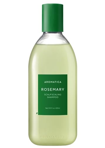 AROMATICA Rosemary Scalp Scaling Shampoo 13.53 oz / 400 ml - Vegan Shampoo with Rosemary Essential Oil-Removes Dead Cell Skins o