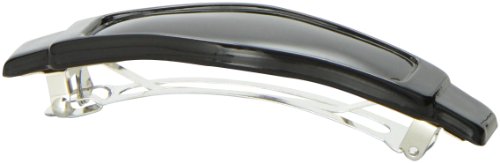 Caravan Pointed Sliding Frame On Rectangular Bar Barrette In Black