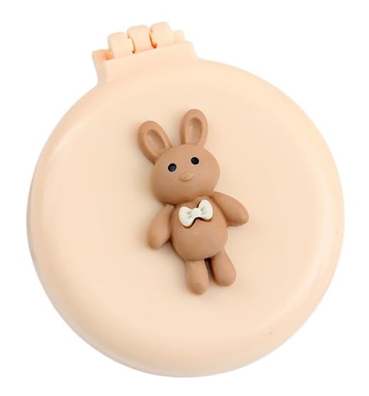 Alexvyan Beige Round Travel Mini Hair Comb With Make Up Mirror Pocket Hair Brush Folding Hair Brush For Travelling For Women Kid