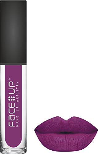 Face Up Kiss Proof Non Transfer Long Lasting Liquid Lipstick Matte | Full Coverage | Waterproof | Shade  Purple (M  11)