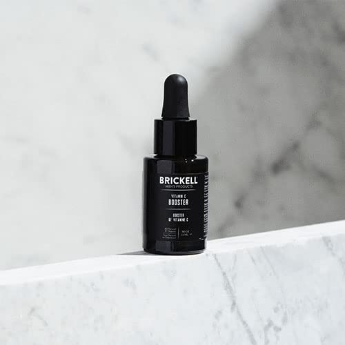 Brickell Mens Vitamin C Booster Serum for Men, Natural and Organic Vitamin C Booster for Face to Ramp Up Collagen Production, Fi