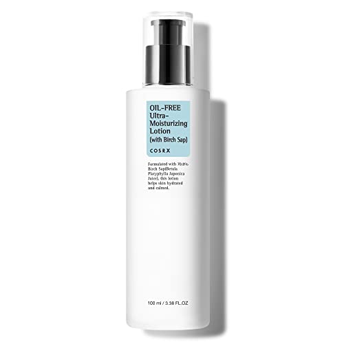 COSRX Oil Free Lotion with Birch Sap, Daily Acne Facial Moisturizer, 3.38 fl.oz / 100ml, Hydrating moisturizer for all skin type